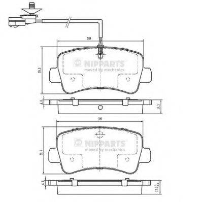 NIPPARTS N3611057 Комплект гальмівних колодок, дискове гальмо