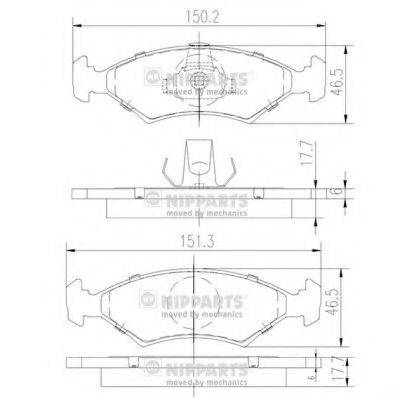 NIPPARTS J3603050 Комплект гальмівних колодок, дискове гальмо