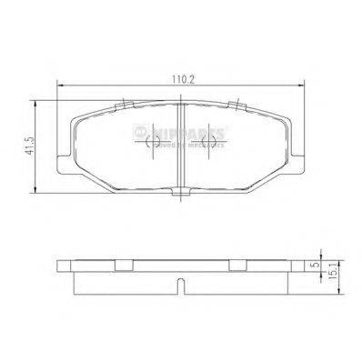 NIPPARTS J3608003 Комплект гальмівних колодок, дискове гальмо