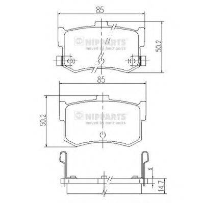 NIPPARTS J3610502 Комплект гальмівних колодок, дискове гальмо