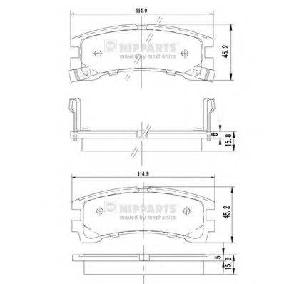 NIPPARTS J3611028 Комплект гальмівних колодок, дискове гальмо