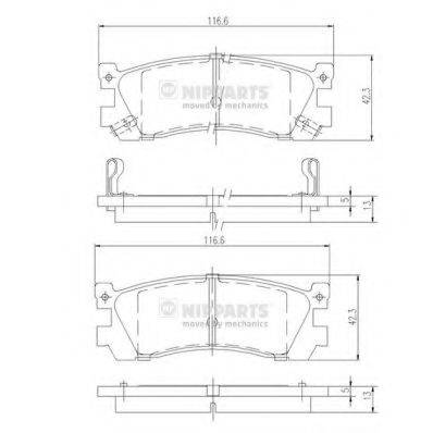 NIPPARTS J3613005 Комплект гальмівних колодок, дискове гальмо