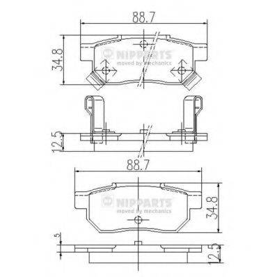 NIPPARTS J3614004 Комплект гальмівних колодок, дискове гальмо