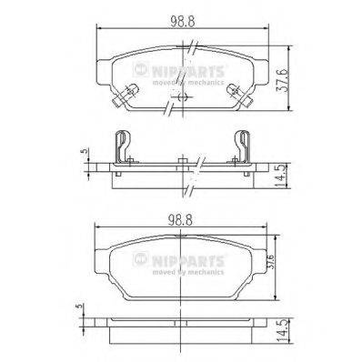 NIPPARTS J3615004 Комплект гальмівних колодок, дискове гальмо