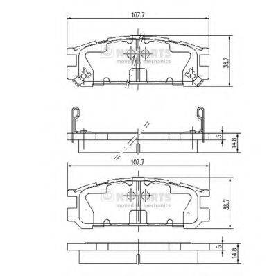 NIPPARTS J3617001 Комплект гальмівних колодок, дискове гальмо