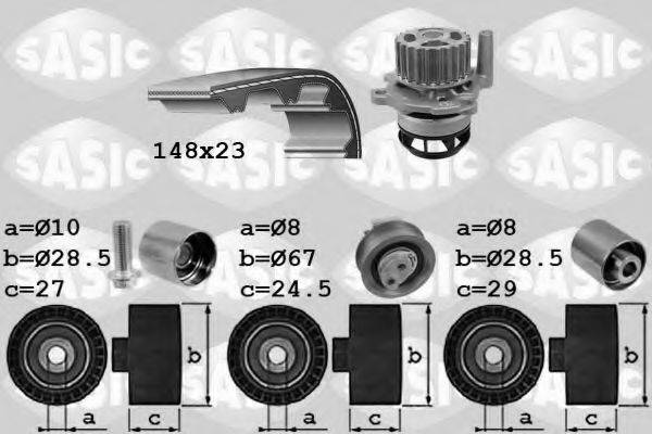 SASIC 3906057 Водяний насос + комплект зубчастого ременя