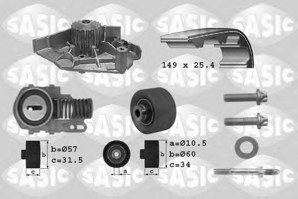 SASIC 3900005 Водяний насос + комплект зубчастого ременя