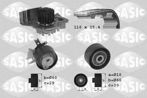 SASIC 3900007 Водяний насос + комплект зубчастого ременя