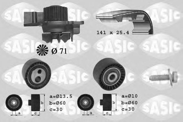 SASIC 3900011 Водяний насос + комплект зубчастого ременя