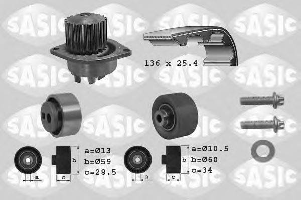 SASIC 3900017 Водяний насос + комплект зубчастого ременя