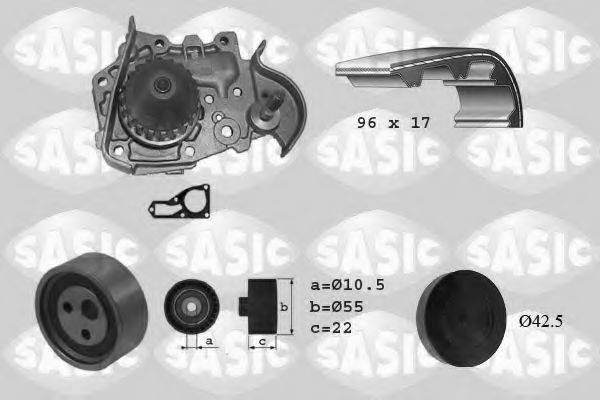 SASIC 3904005 Водяний насос + комплект зубчастого ременя