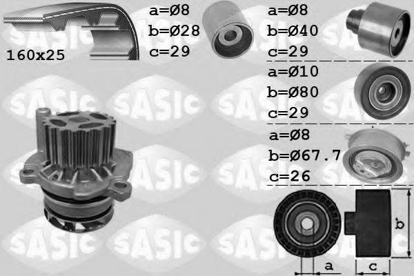 SASIC 3906077 Водяний насос + комплект зубчастого ременя