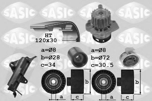 SASIC 3906024 Водяний насос + комплект зубчастого ременя