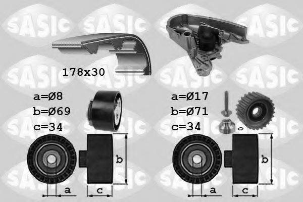 SASIC 3906030 Водяний насос + комплект зубчастого ременя