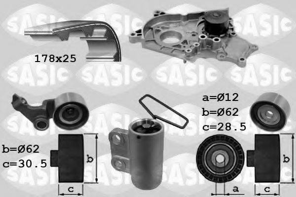 SASIC 3906040 Водяний насос + комплект зубчастого ременя