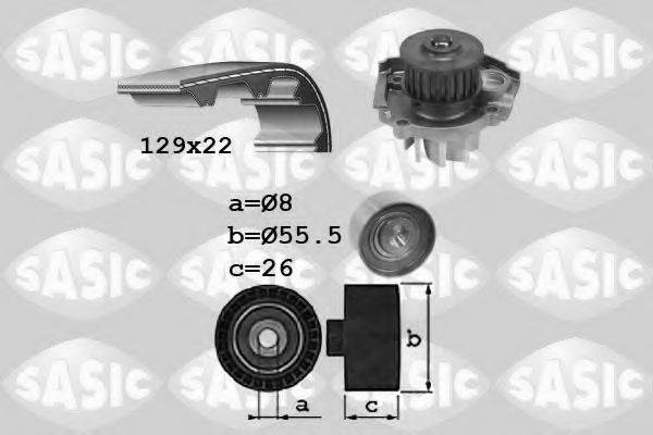 SASIC 3906041 Водяний насос + комплект зубчастого ременя