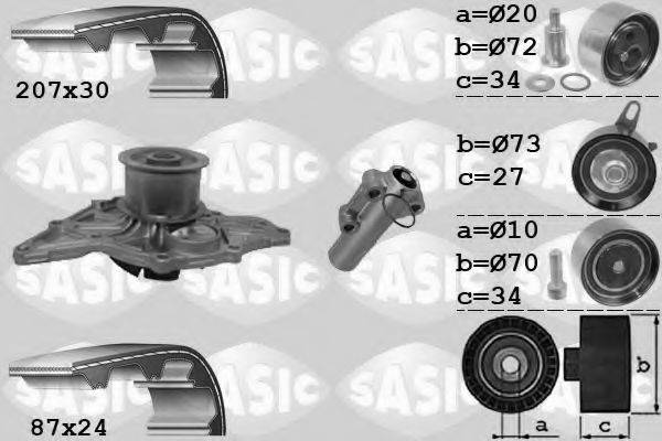 SASIC 3906058 Водяний насос + комплект зубчастого ременя