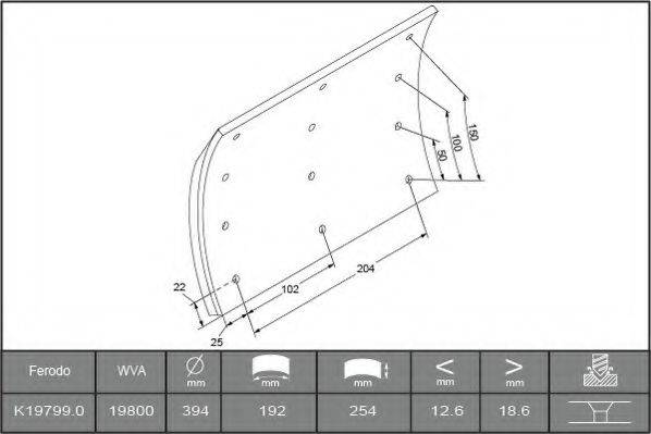 ABEX B2095932 Комплект гальмівних черевиків, барабанні гальма