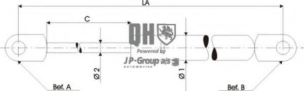 JP GROUP 1181211809 Газова пружина, кришка багажника