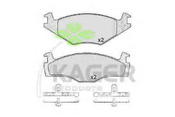 KAGER 350072 Комплект гальмівних колодок, дискове гальмо