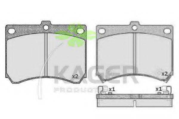 KAGER 350297 Комплект гальмівних колодок, дискове гальмо