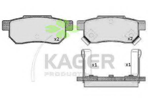 KAGER 350299 Комплект гальмівних колодок, дискове гальмо