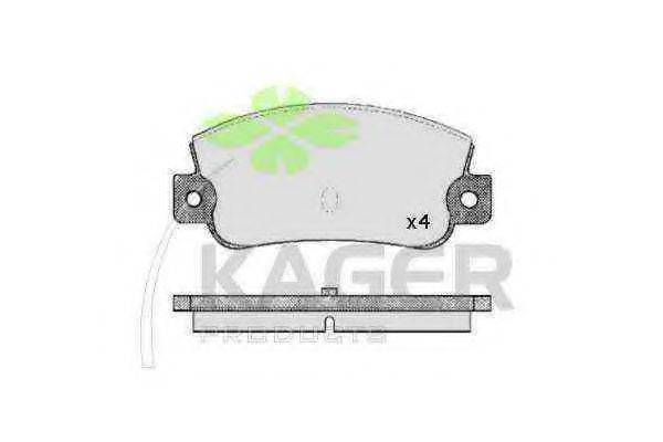 KAGER 350403 Комплект гальмівних колодок, дискове гальмо