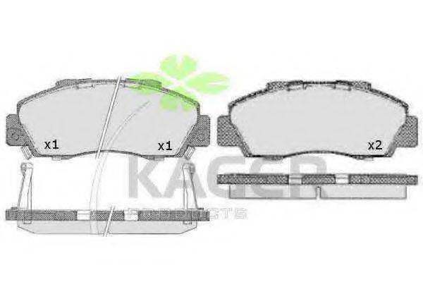 KAGER 350491 Комплект гальмівних колодок, дискове гальмо