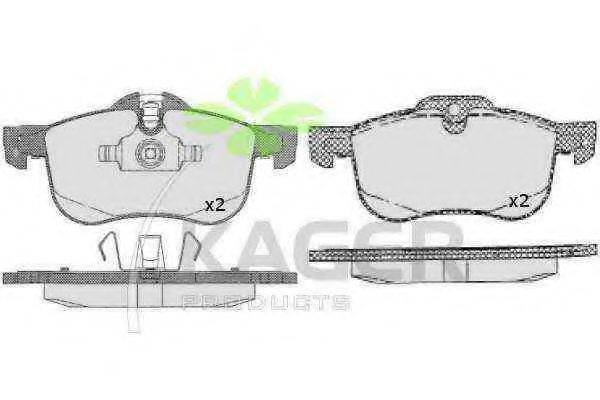 KAGER 350493 Комплект гальмівних колодок, дискове гальмо