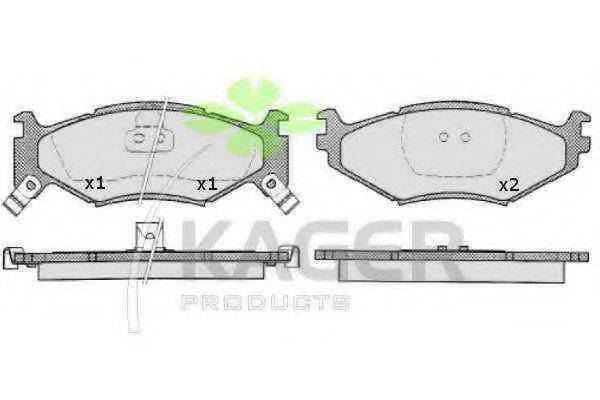 KAGER 350581 Комплект гальмівних колодок, дискове гальмо