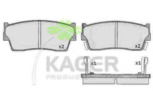 KAGER 350658 Комплект гальмівних колодок, дискове гальмо