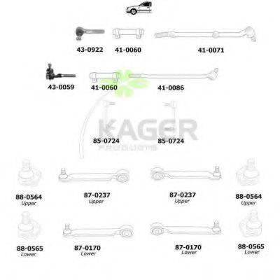 KAGER 801276 Підвіска колеса