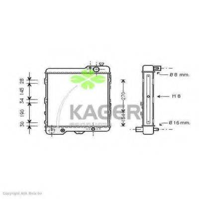 KAGER 310007 Радіатор, охолодження двигуна