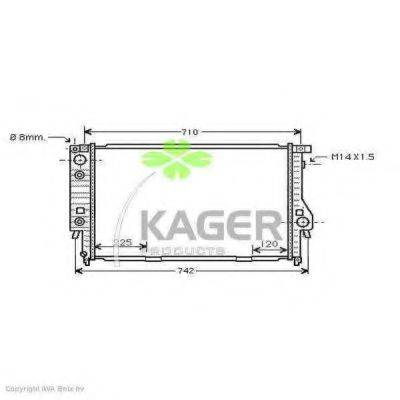 KAGER 310134 Радіатор, охолодження двигуна