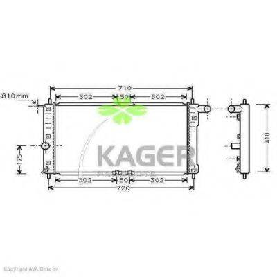 KAGER 310304 Радіатор, охолодження двигуна