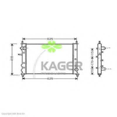 KAGER 310433 Радіатор, охолодження двигуна