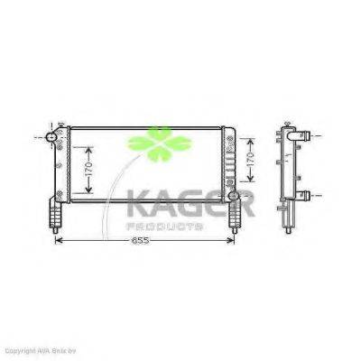 KAGER 310445 Радіатор, охолодження двигуна