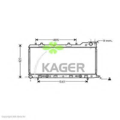 KAGER 311034 Радіатор, охолодження двигуна