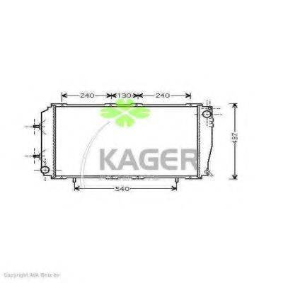 KAGER 311039 Радіатор, охолодження двигуна