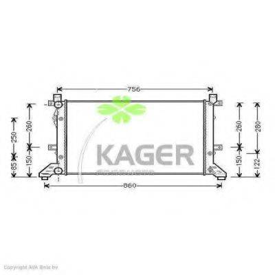 KAGER 311216 Радіатор, охолодження двигуна