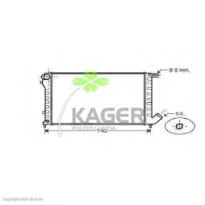 KAGER 311808 Радіатор, охолодження двигуна