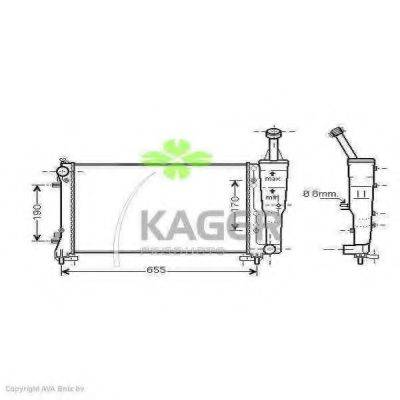 KAGER 312394 Радіатор, охолодження двигуна