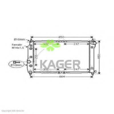 KAGER 312443 Радіатор, охолодження двигуна