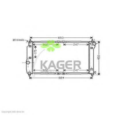 KAGER 312444 Радіатор, охолодження двигуна