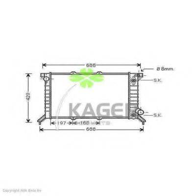 KAGER 313078 Радіатор, охолодження двигуна