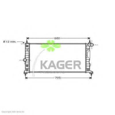 KAGER 313107 Радіатор, охолодження двигуна