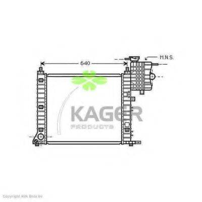 KAGER 313492 Радіатор, охолодження двигуна