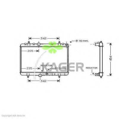 KAGER 313614 Радіатор, охолодження двигуна