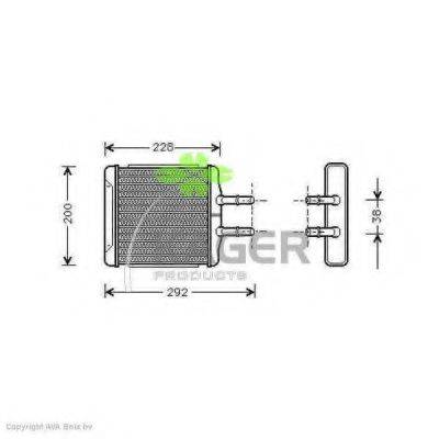 KAGER 320029 Теплообмінник, опалення салону