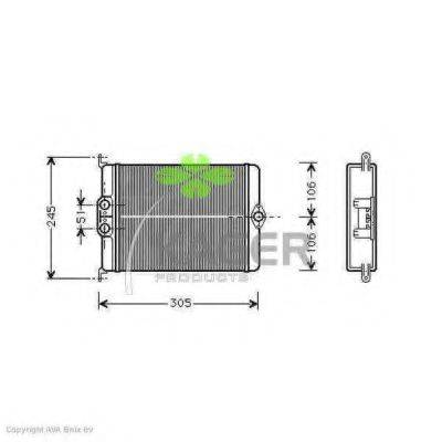 KAGER 320074 Теплообмінник, опалення салону